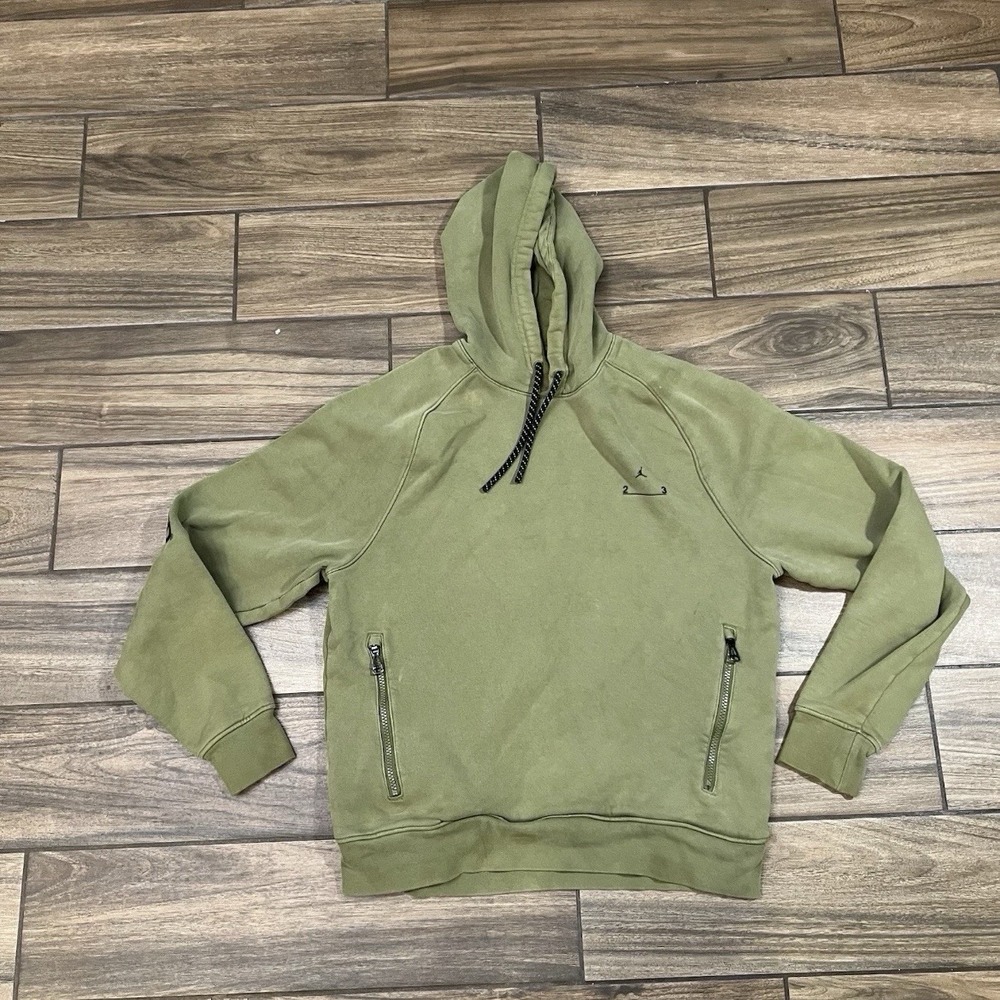 Nike Air Jordan 23 Engineered Jumpman Hoodie Olive Green Fleece Mens Size Medium